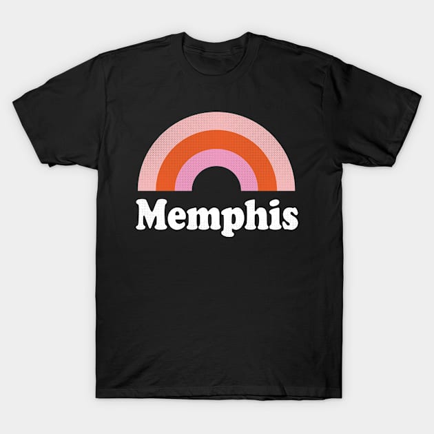 Memphis, Tennessee - TN Retro Rainbow and Text T-Shirt by thepatriotshop